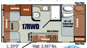 Gulf Stream Vista Cruiser 17RWD floor plan