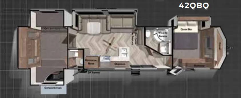 Forest River Wildwood DLX 42QBQ floor plan