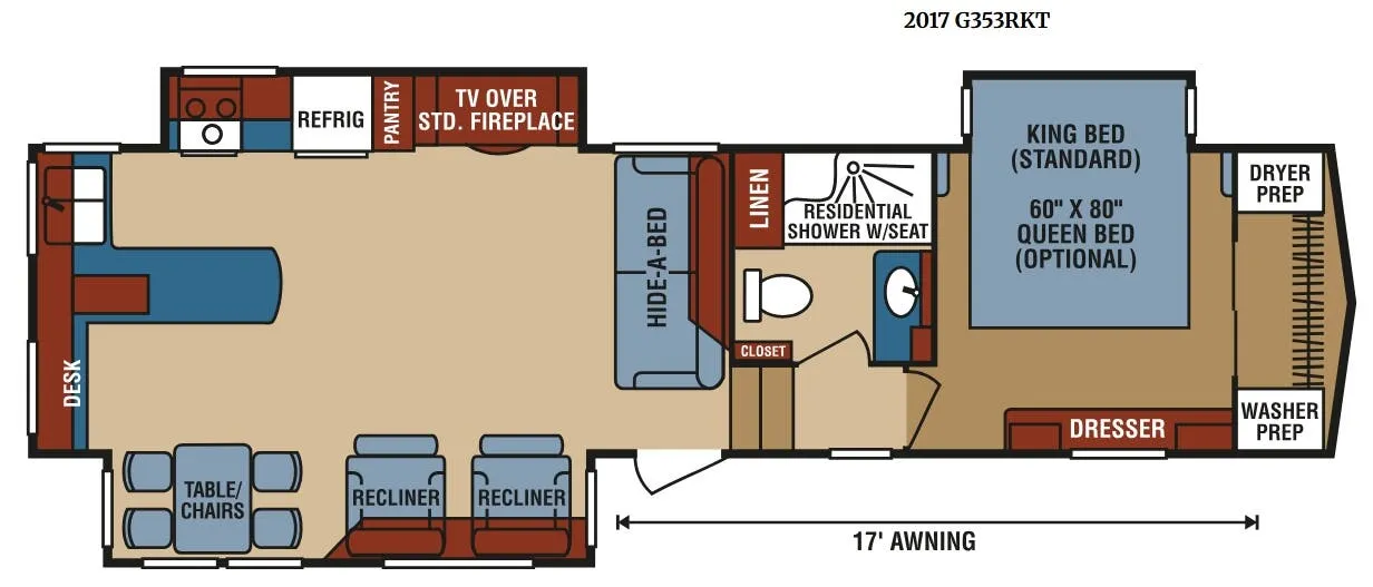 K-Z Durango Gold G353RKT floor plan