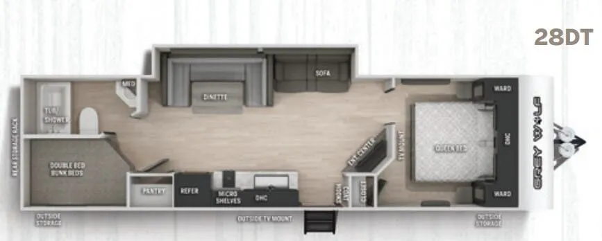 2021 Forest River Cherokee Grey Wolf 28DT - Floor plan