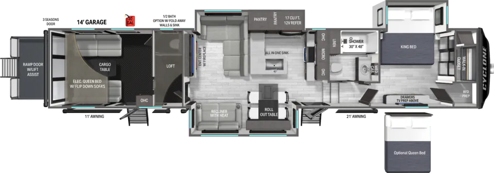 Heartland Cyclone 3914 floor plan