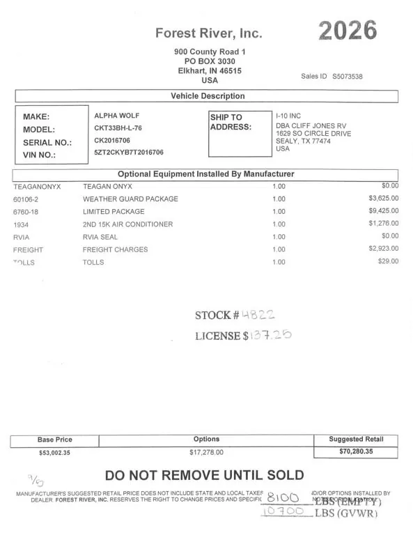 2026 Forest River Cherokee Alpha Wolf 33BH, Photos photo 83