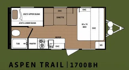 Dutchmen Aspen Trail Mini 1700BH floor plan