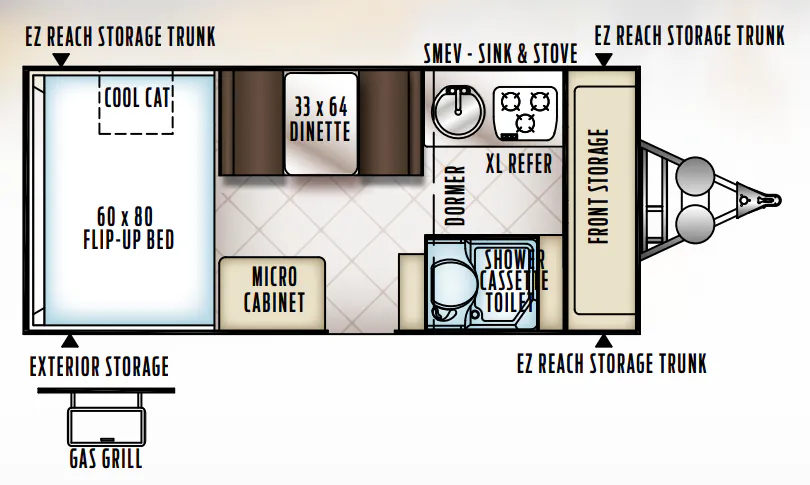 Forest River Rockwood Hard Side A214HW floor plan