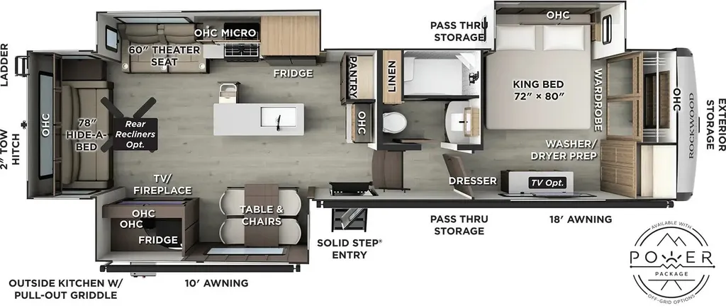 2026 Forest River Rockwood Signature R372RL floor plan