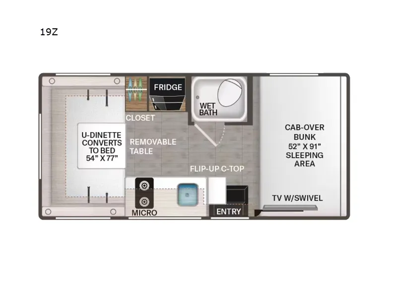 2027 Thor Motor Coach Four Winds ESpec 19Z - Floor plan