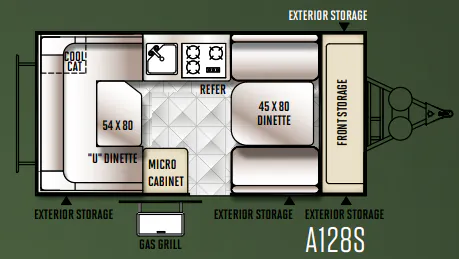 Forest River Rockwood Hard Side A128S floor plan