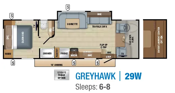 Jayco Greyhawk 29W floor plan