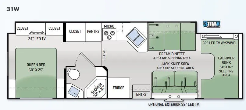 2016 Thor Motor Coach Four Winds 31W floor plan