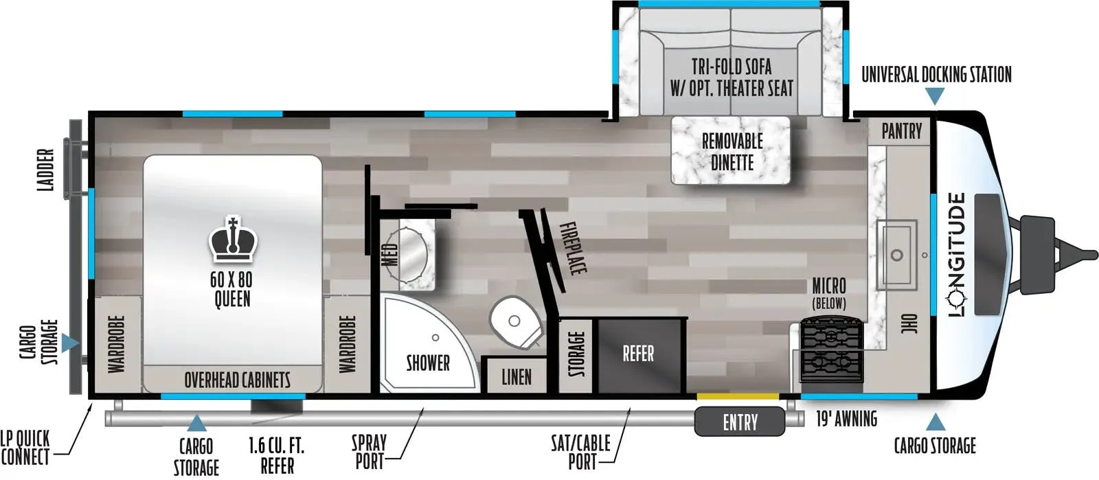 East to West Longitude 230FK floor plan