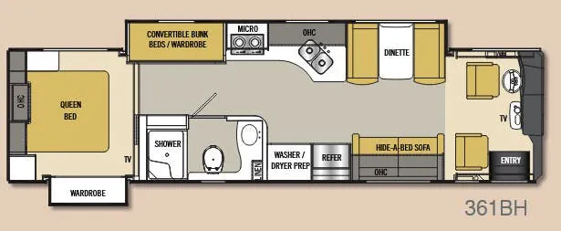 Coachmen Sportscoach Cross Country SRS 361BH floor plan