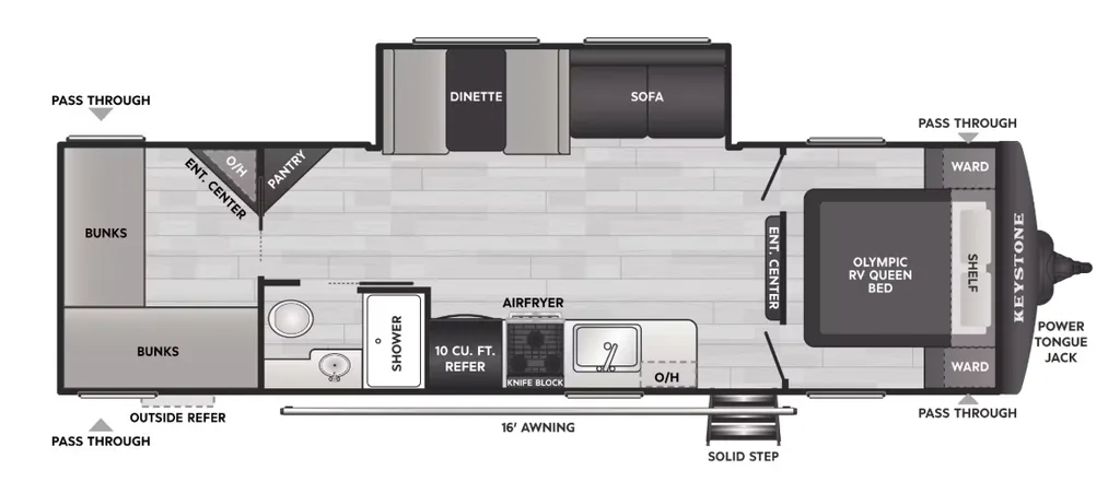 2026 Keystone Hideout 288BRSWE floor plan