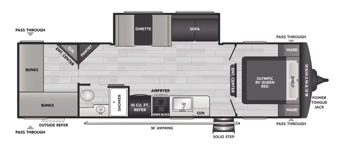 Keystone Hideout 288BRSWE floor plan