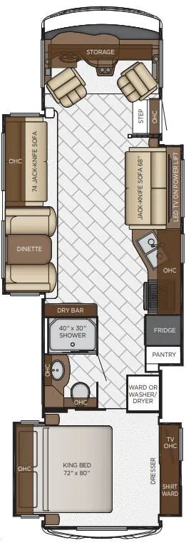2019 Newmar Bay Star 3626 floor plan