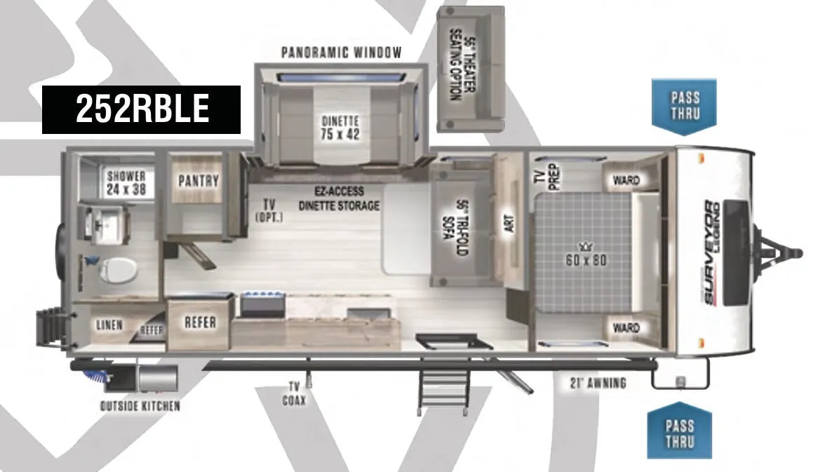 2022 Forest River Surveyor Legend 252RBLE - Floor plan