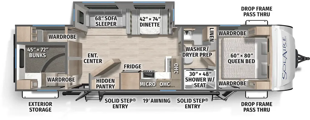 2027 Forest River Solaire 3150TBSS floor plan