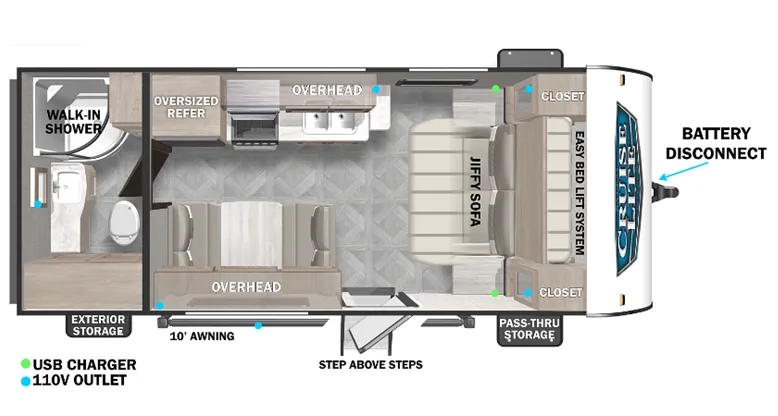 Forest River Salem Cruise Lite 171RBXL floor plan