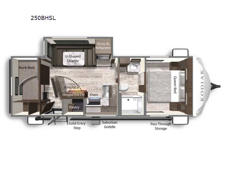 2022 Dutchmen RV Kodiak Ultra-Lite 250BHSL - Floor plan