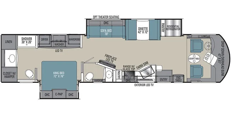 2022 Coachmen Sportscoach 365RB floor plan
