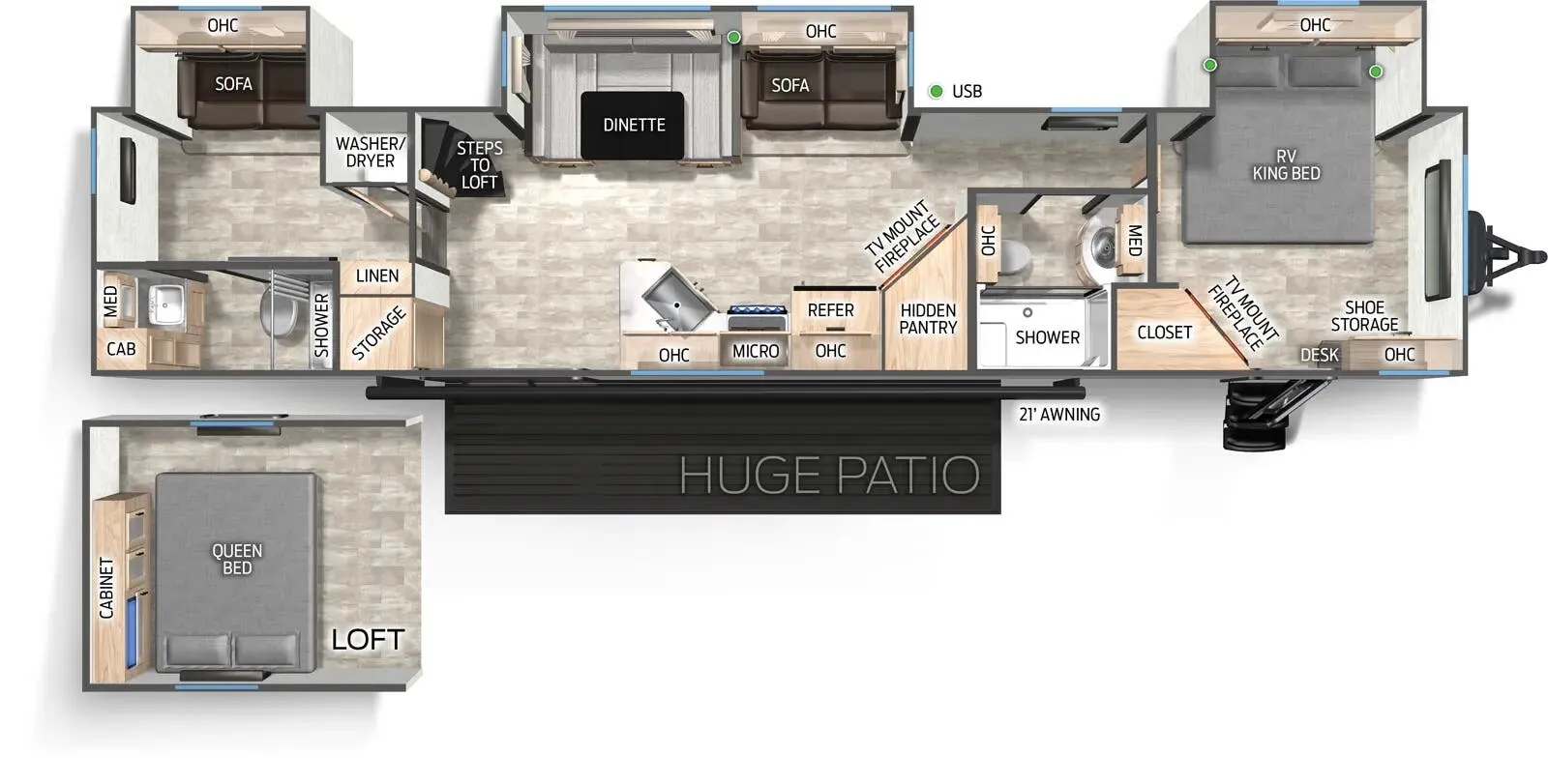 Forest River Cherokee Timberwolf 39HS floor plan