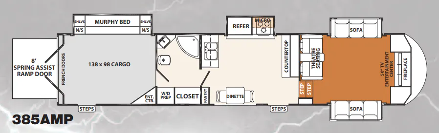 Forest River XLR Thunderbolt 385AMP floor plan