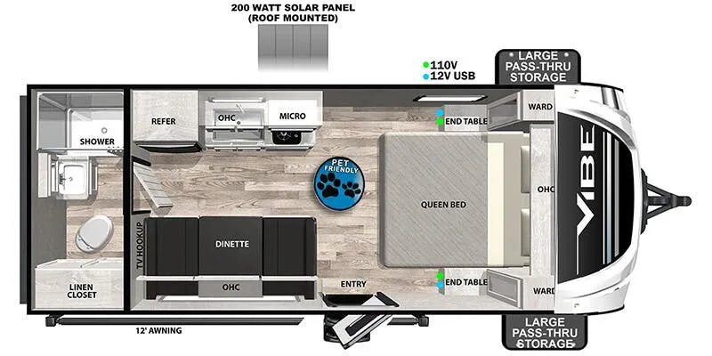 Forest River Vibe West 16RB floor plan