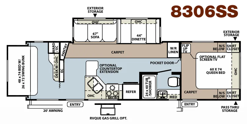 Forest River Rockwood Signature Ultra Lite 8306SS floor plan