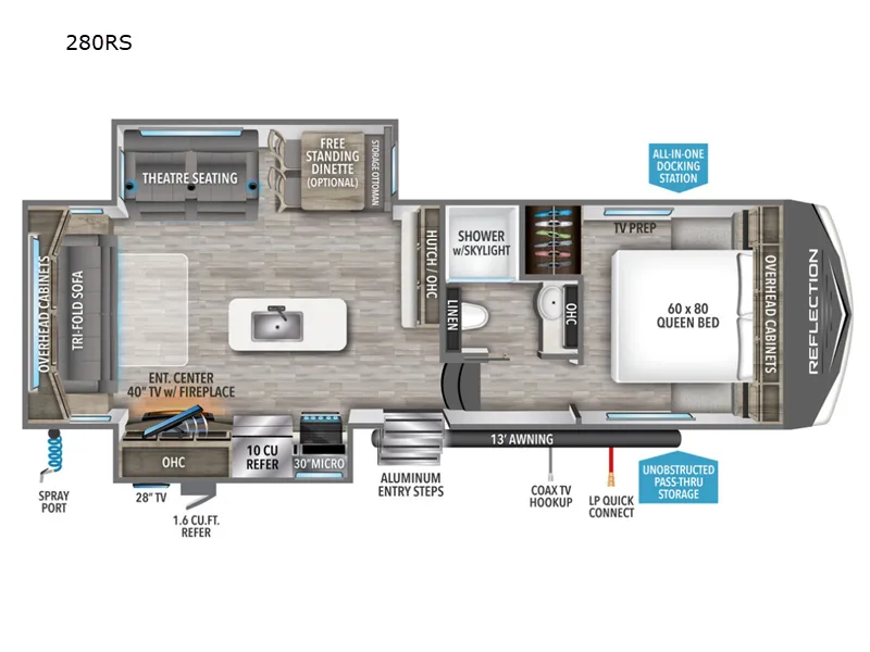 2023 Grand Design Reflection 150 Series 280RS floor plan