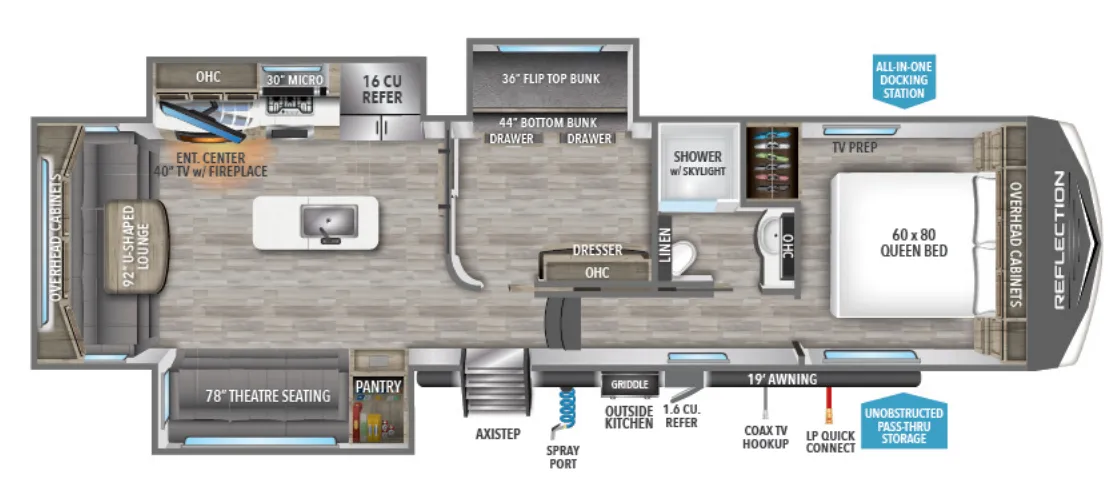 Grand Design Reflection 324MBS floor plan