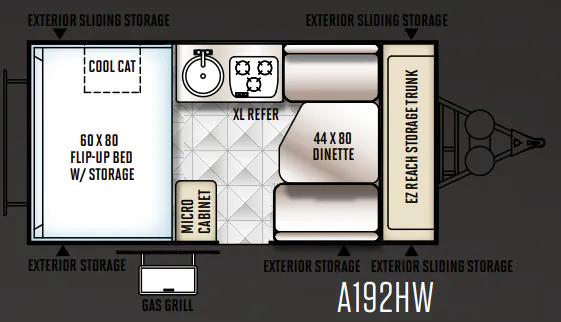 Forest River Rockwood Hard Side A192HW floor plan