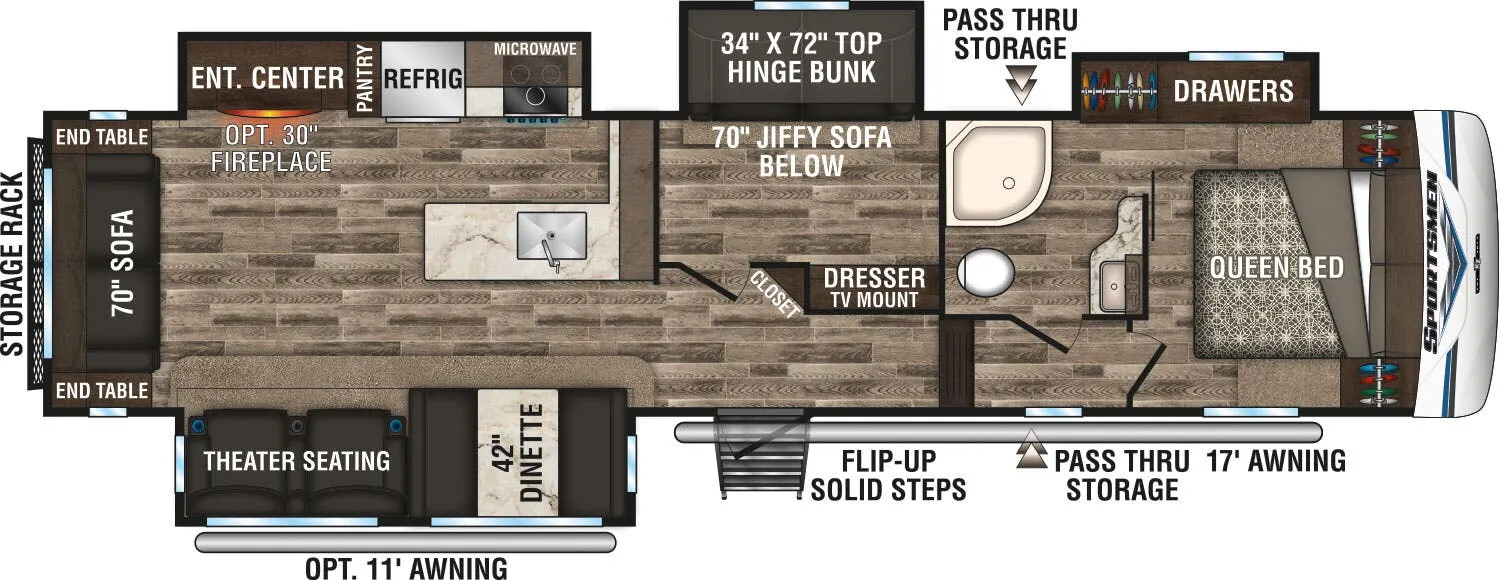 K-Z Sportsmen 344BH floor plan