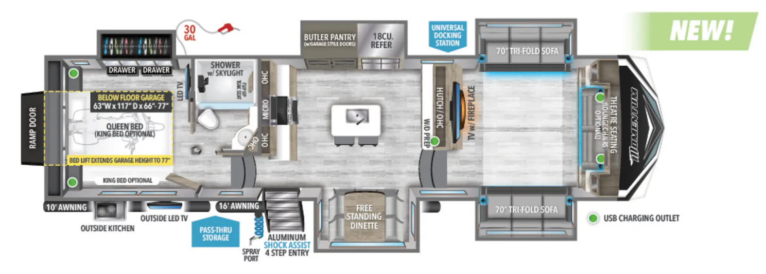Grand Design Momentum M-Class 336M floor plan