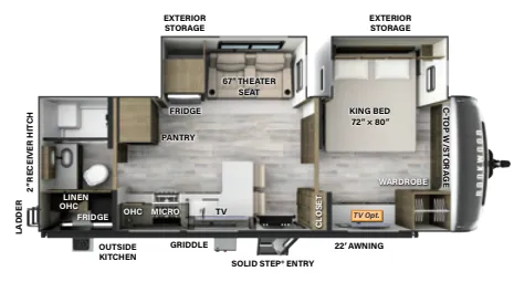 2024 Forest River Rockwood Signature 8265KBS - Floor plan