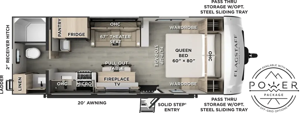 2027 FOREST RIVER FLAGSTAFF 25FBT floor plan