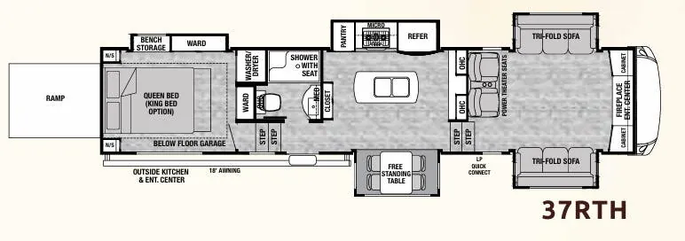 Forest River Cedar Creek Silverback 37RTH floor plan