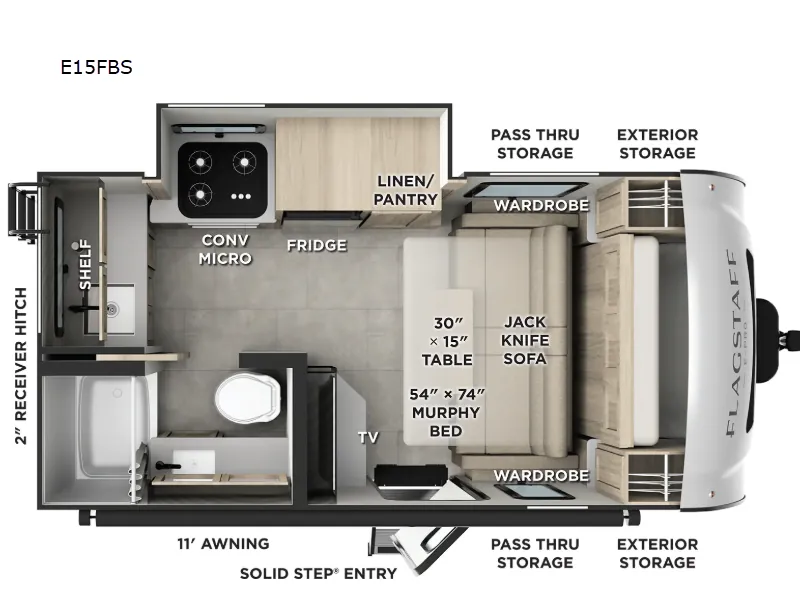 2026 Forest River Flagstaff E-Pro E15FBS — Floor plan