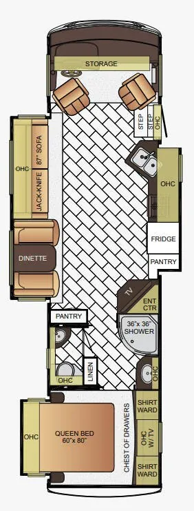 Newmar Bay Star 3404 floor plan
