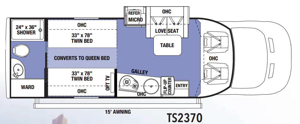 Forest River Sunseeker TS TS2370 floor plan