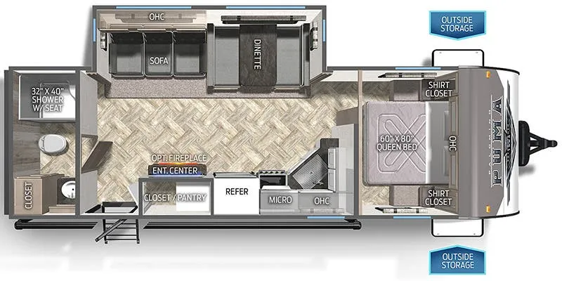 2025 Palomino Puma 26RBSS - Floor plan
