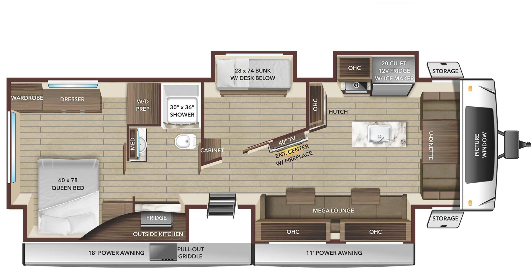 2026 Open Range OPEN RANGE 335RBS - Floor plan