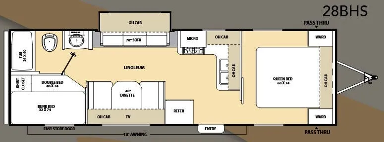 Coachmen Catalina 28 BHS floor plan