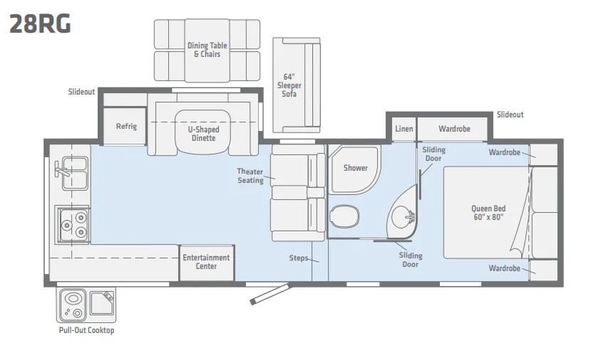 Winnebago Minnie Plus 28RG floor plan