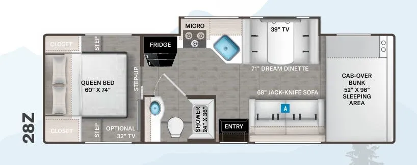 Thor Motor Coach Chateau 28Z floor plan