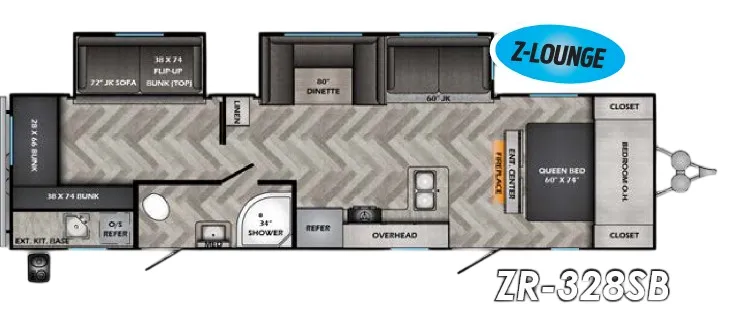 CrossRoads Zinger 328SB floor plan