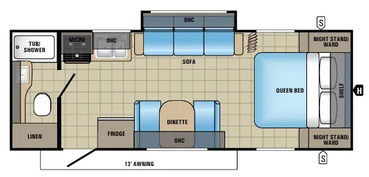 Jayco Jay Feather 22FQSW floor plan