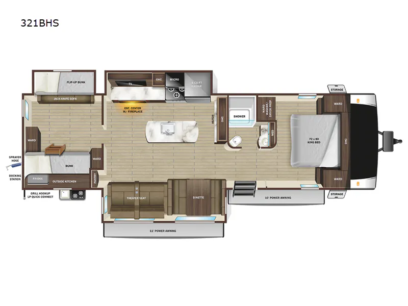 2023 Highland Ridge Open Range Light 321BHS - Floor plan