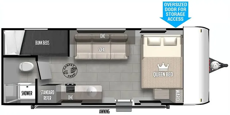 Forest River Salem FSX 174BHLE floor plan