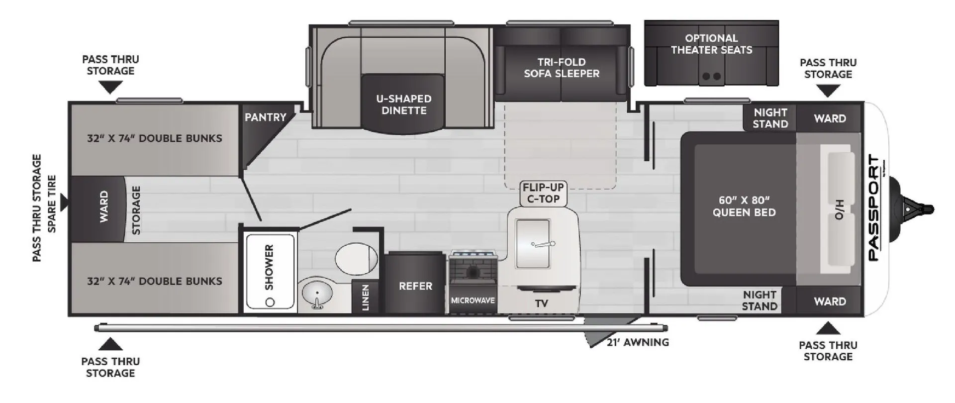 Keystone Passport SL Series 282QB floor plan