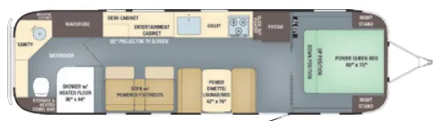 2018 Airstream Classic 33FB Twin - Floor plan