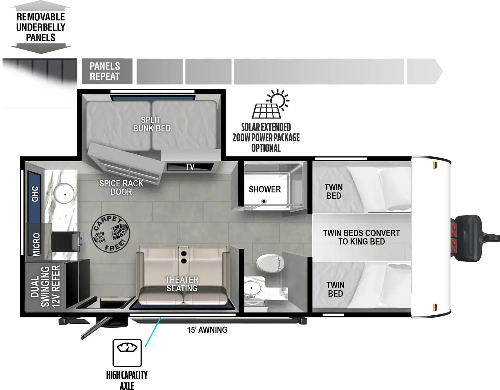 Forest River Salem FSX 165RKS PLATINUM floor plan